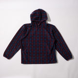 Fleece Check Button Hoodie (Purple)