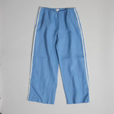 The Linen Crop Racer Stripe Pant (Cornflower)