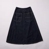 Wrapped Pleated Skirt in Indigo