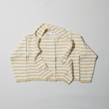 Jane Cardigan & Scarf (White & Creme Stripe)