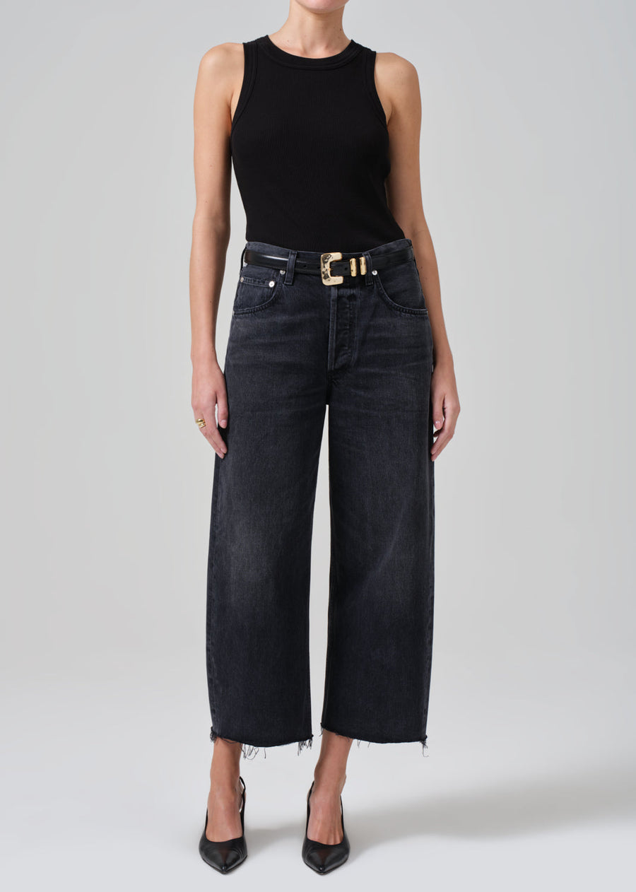 Ayla Raw Hem Crop in Bronson