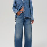 Ayla Raw Hem Crop in Doheny