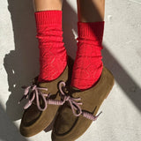 Modal Eyelet Socks (wholesale): Poppy Red