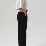 Cara Cropped Pleated Trouser (Black)