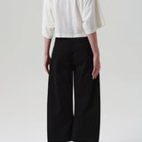 Cara Cropped Pleated Trouser (Black)