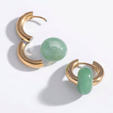 Jupiter Earrings: Green Aventurine