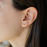 Puffy Heart Stud Earrings in Gold