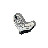 Hand-painted Western Cowboy Boot Claw Hair Clip | Eco: Silver Glitter