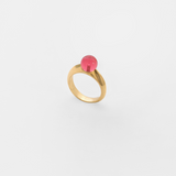 Bubble Ring: Hibiscus / Sterling Silver, Glass / 5