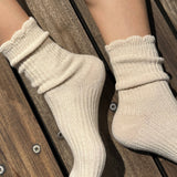 Linen Scallop Socks (Natural)