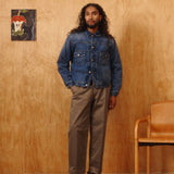 Wayfarer Wool Blanket Lined Trucker (Dark Wash Indigo)
