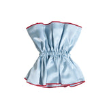 "Maxi Flower" Double-Layer Oversized Silk Scrunchie - Pastel Blue: Pastel Blue