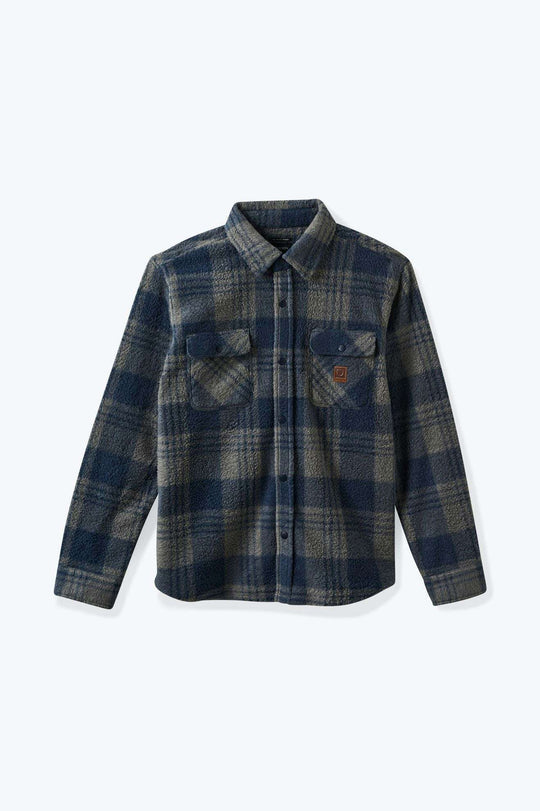 Bowery LS Arctic Stretch Fleece (Washed Navy/Beige Plaid)