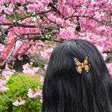Hand-painted Mini Monarch Claw Hair Clip | Eco-Friendly: Orange