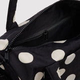 Nylng Duffle Bag (Black & Cream Polkadots)