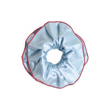 "Maxi Flower" Double-Layer Oversized Silk Scrunchie - Pastel Blue: Pastel Blue