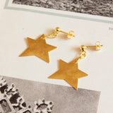 Vintage Brass Star Earrings
