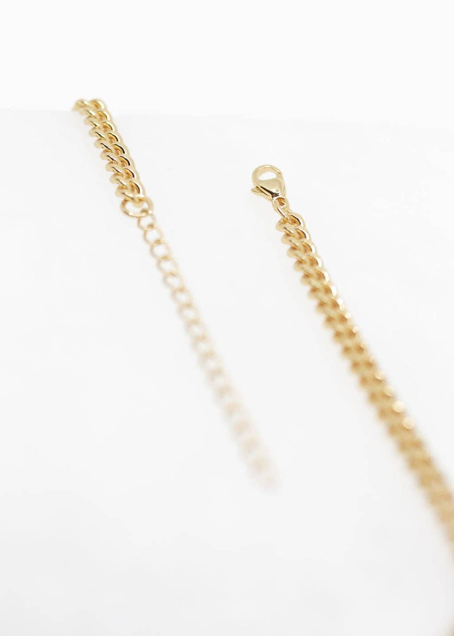 Chunky Curb Chain Necklace in Gold