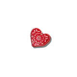 Mini Paisley Heart Claw Hair Clip (Red)