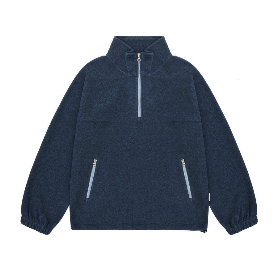 Melange Fleece Anorak (Blue)