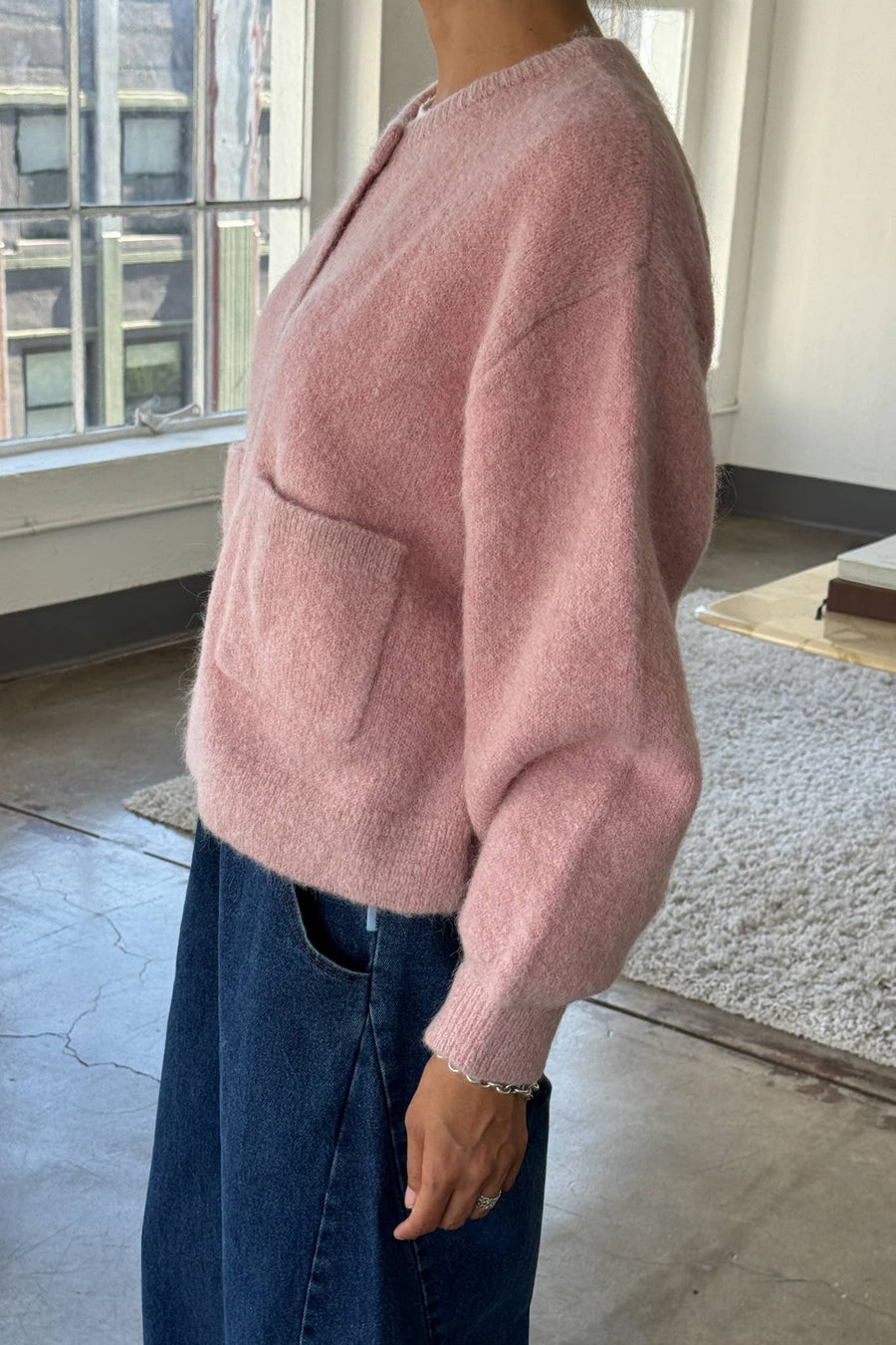 Amélie Alpaca Cardigan (Pink Rosé)