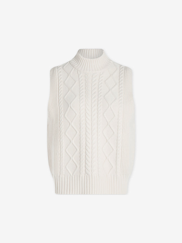 Joilette Roll Neck Vest (Egret)