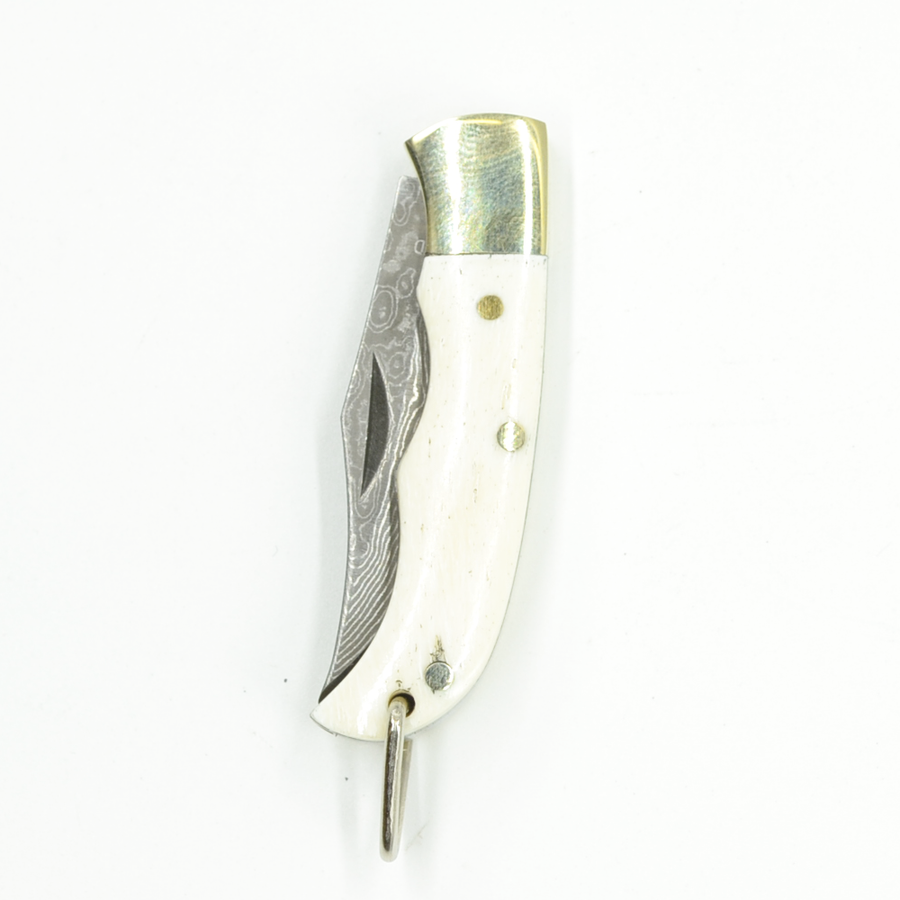 Ox-bone // Ox-horn Inlay Folding Knife (Black Ox-horn)