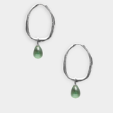 Romy Hoops + Small Drops: Hibiscus / Gold Plated Brass (1 micron), Glass
