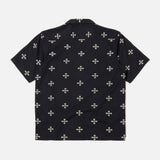 Black Embroidered Diamond Camp Shirt