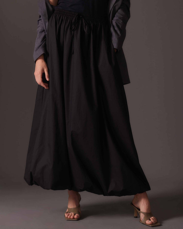 Poplin Maxi Skirt (Black)