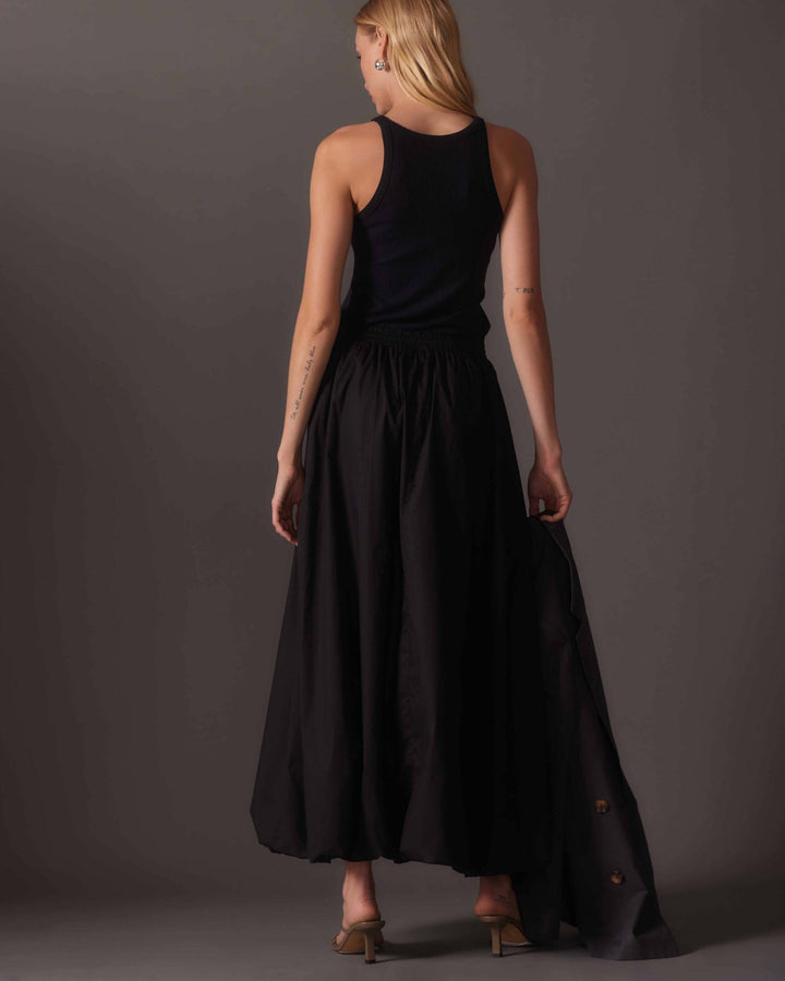 Poplin Maxi Skirt (Black)