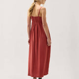 Linen Maxi Dress (Marsala)