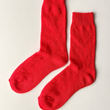 Modal Eyelet Socks (wholesale): Poppy Red