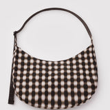 Large Nylon Crescent Bag (Blurred Gingham)