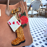 Hand-painted Cowboy Boot Bag Charm & Keychain | Eco-Friendly