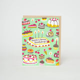 Birthday Sweets Spread Letterpress Greeting Card by Phoebe Wahl: Plastic sleeve