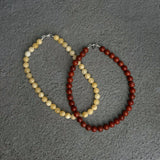 Short Yellow Jade Necklace: 16"