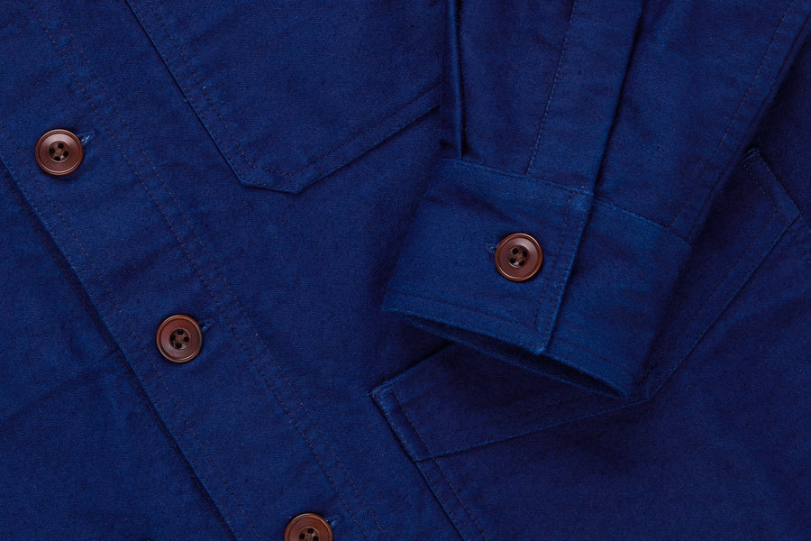 French Work Jacket (Washed Indigo Moleskin)