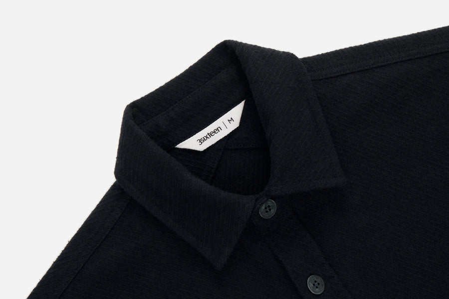 Crosscut Flannel (Black Cotton Twill)