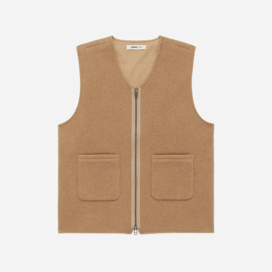 Zip Vest Coyote Cashmere Wool