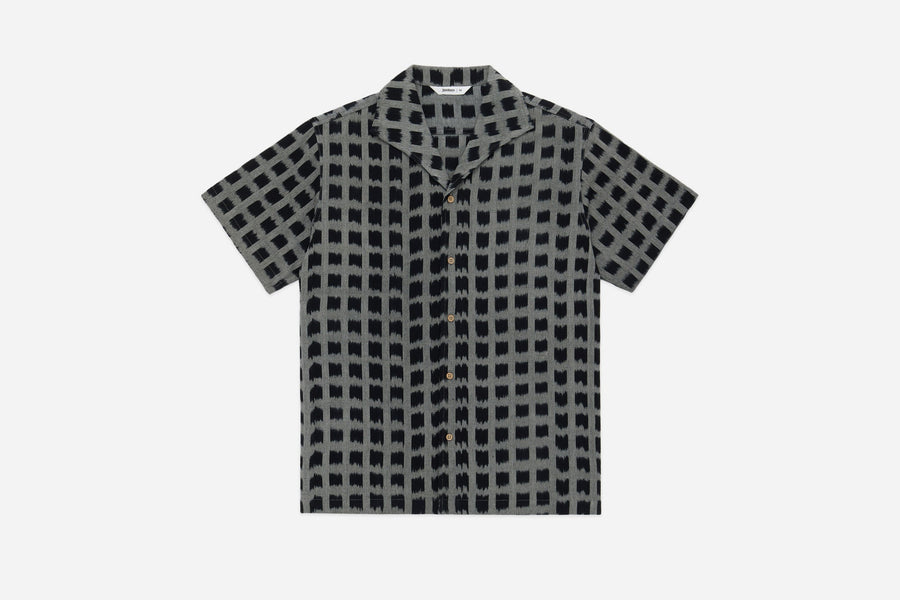 The Leisure Shirt in Black Ikat