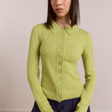 Voula Wool and Cashmere Cardigan (Lime)