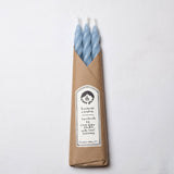 Sky Blue Beeswax Taper Candles Set of 3 (Spiral)