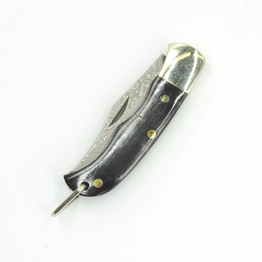 Ox-bone // Ox-horn Inlay Folding Knife (Black Ox-horn)