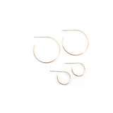 Textured Lines Huggie Hoop Earrings Goldfill: Sterling Silver