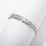 14k gold plate Fuck Fuck Fuck Chain Link Bracelet (SM + Med): Gold / Medium
