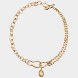 Ramona Necklace + Ami Charm (Sky/Gold Plated Brass)