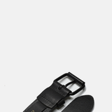 Black Leather on Black Buckle Belt: Large