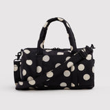 Nylng Duffle Bag (Black & Cream Polkadots)