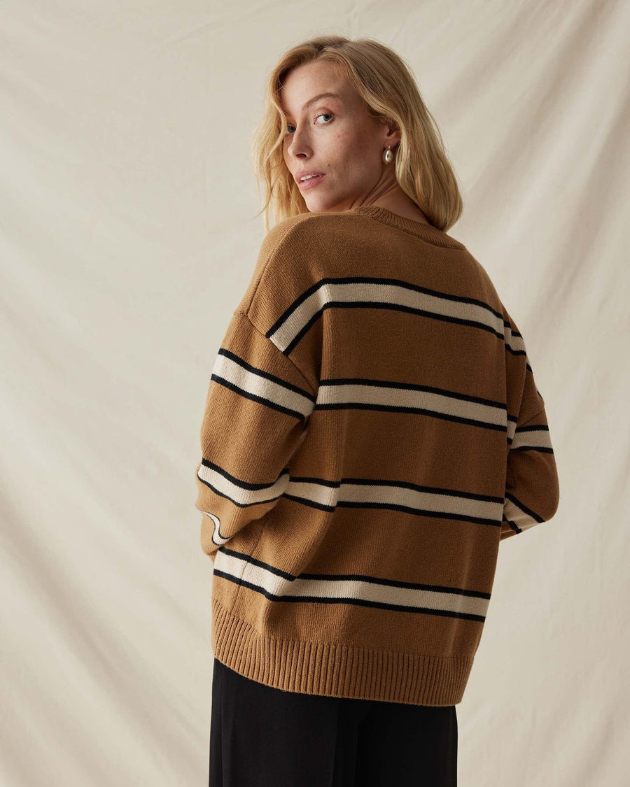 Felicity Sweater (Khaki Stripe)